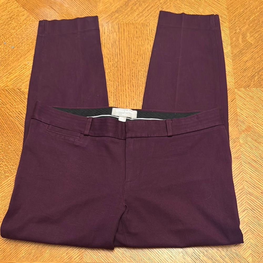 Banana Republic Burgundy Crop Sloan Fit Pants Size 8 - Picture 3 of 8